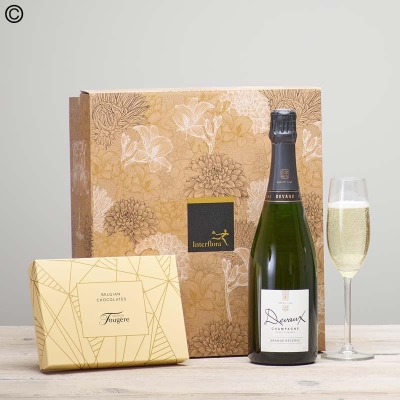 Champagne and Belgian Chocolates Gift