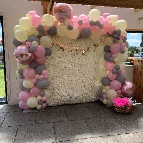 Orb Flower Wall Balloon Arch Backdrop